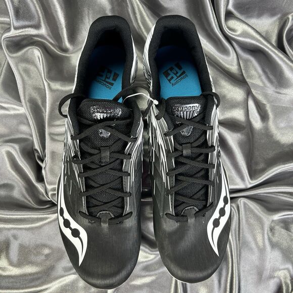 Saucony Spitfire 5 Racing Sprint Black White Sz 12 Mens - S29055-100 Track Field - Picture 9 of 11